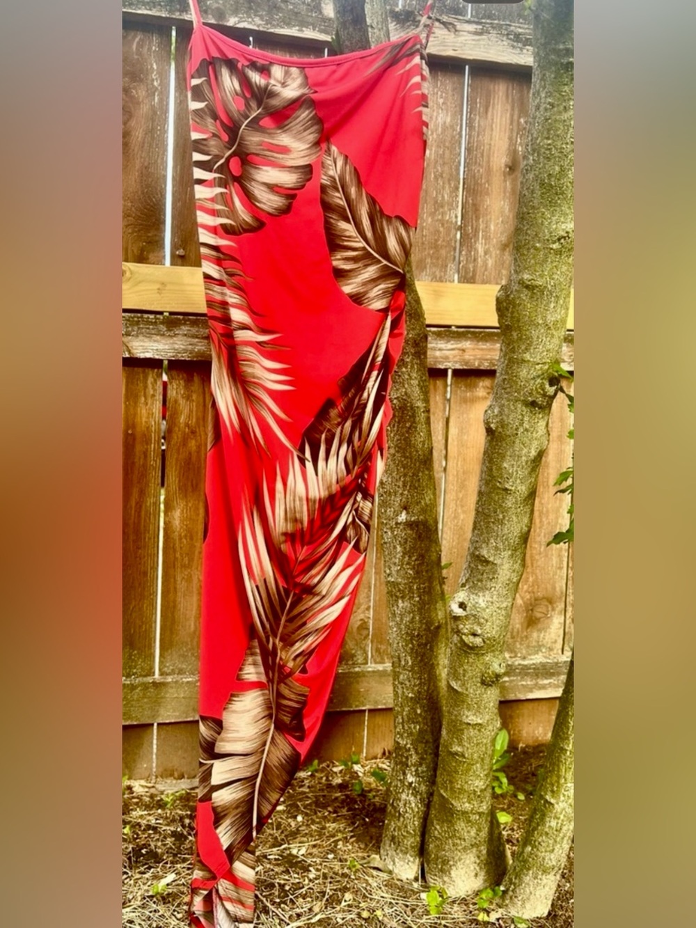 NWOT Windsor Strappy  Tomato Red Ruched Slit Cowl Mini midi Dress L y2k clubbing